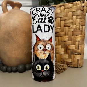 Crazy cat tumbler 20 oz